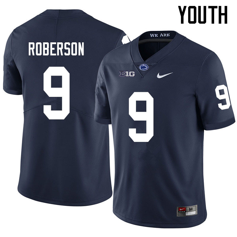 Youth #9 Ta'Quan Roberson Penn State Nittany Lions College Football Jerseys Sale-Navy - Click Image to Close